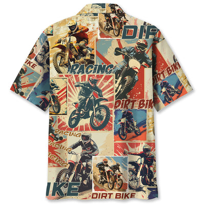 Dirt Bike Retro Magazine Hawaiian Shirt