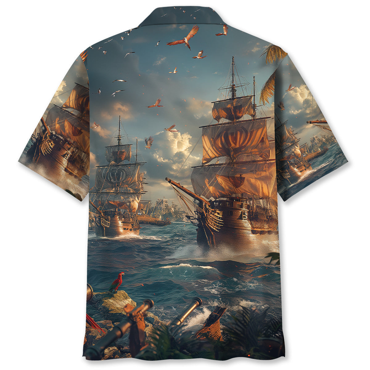 Sailboat Pirate Vintage Hawaiian Shirt