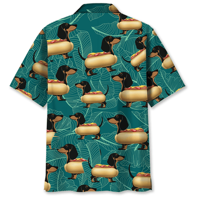 Dachshund Hot Dog Hawaiian Shirt