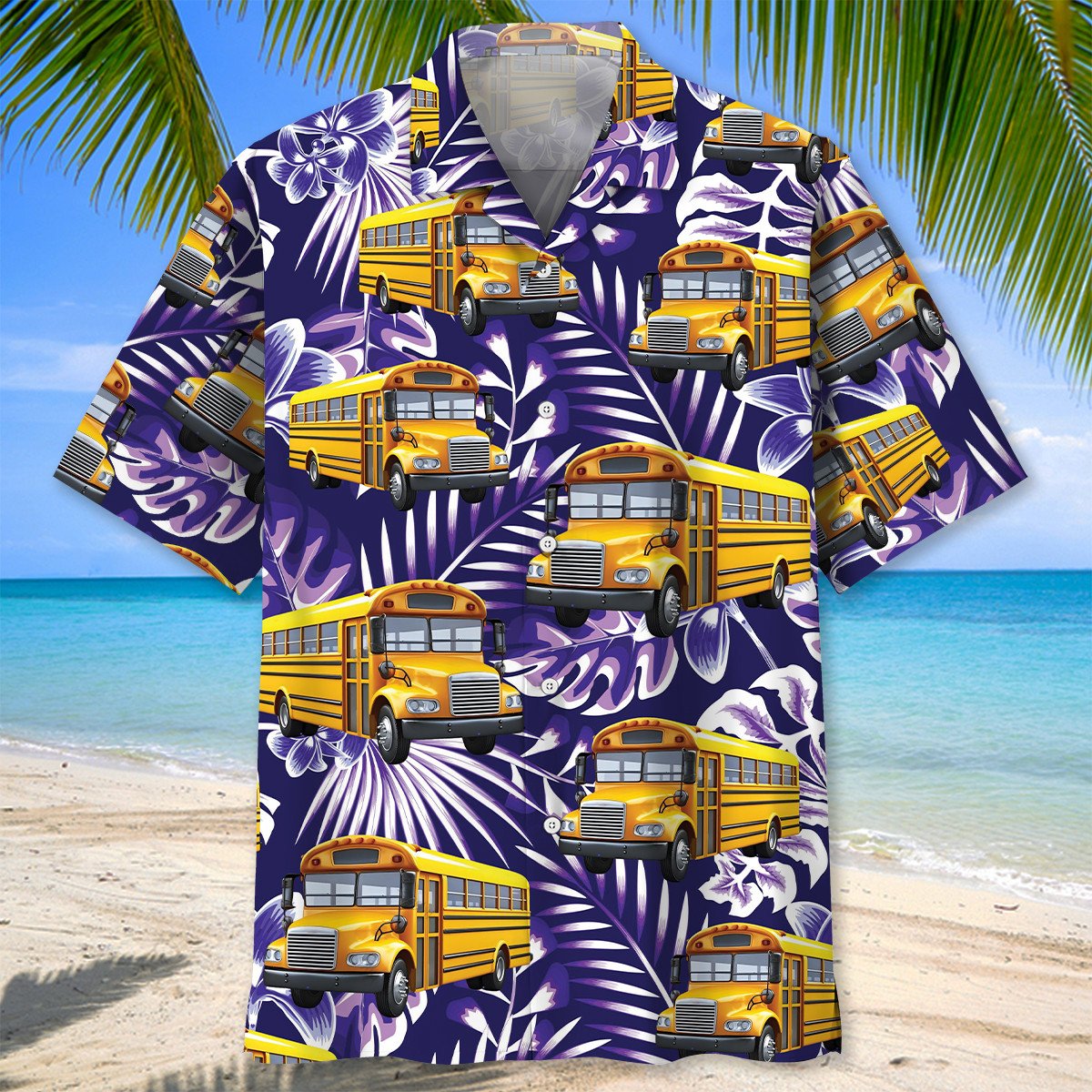 Tropical School Bus Hawaiian Shirt