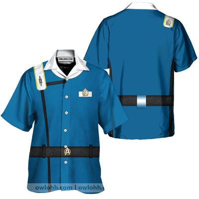 Star Trek Wrath Of Khan Kirk Spock Starfleet Blue Cool - Hawaiian Shirt