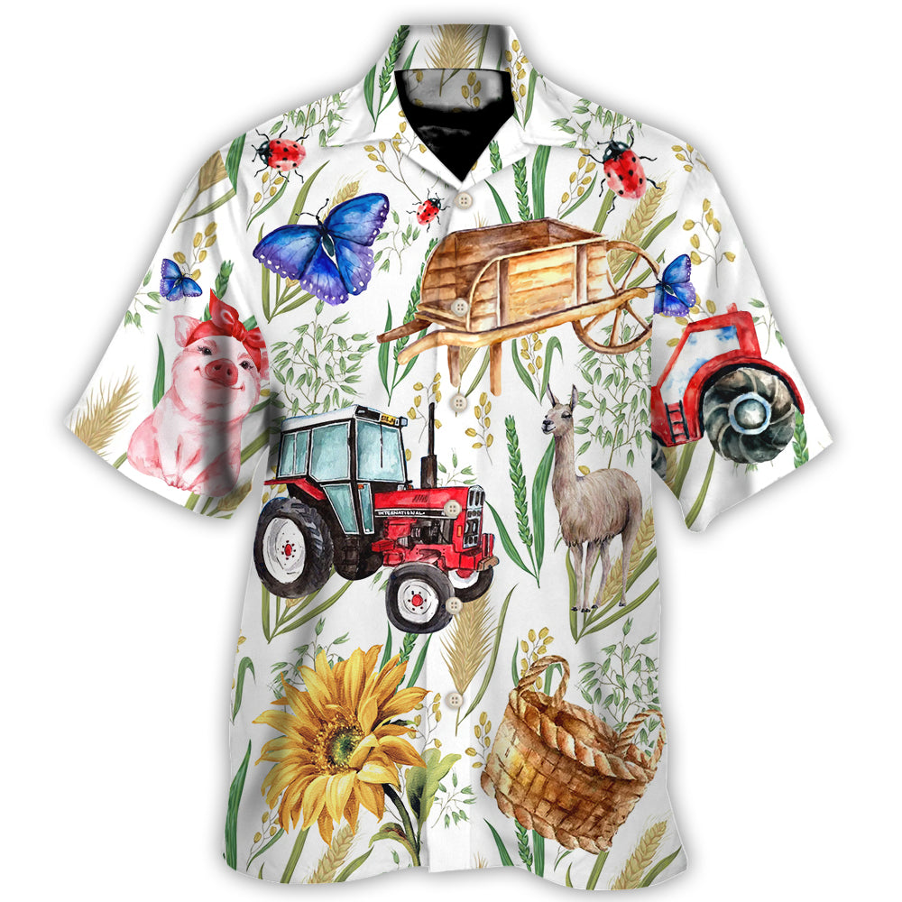 Farm Agriculture Sunflower Butterfly - Hawaiian Shirt