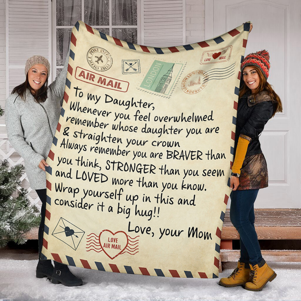 Letter To My Daughter Love Mom Letter Daughter - Flannel Blanket - Owls Matrix LTD