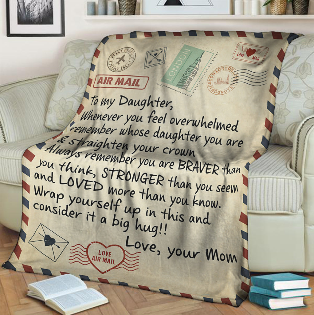 Letter To My Daughter Love Mom Letter Daughter - Flannel Blanket - Owls Matrix LTD