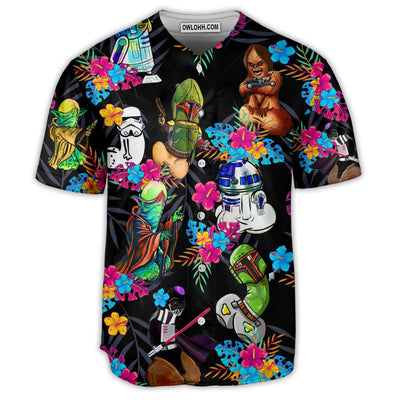 Star Wars Funny Tropical Neon Colorful Style - Baseball Jersey