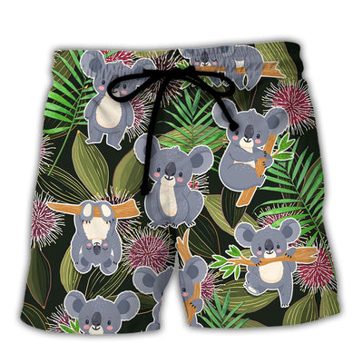 Koala Daily Life Funny Tropical Funny Art - Beach Short - Owls Matrix LTD