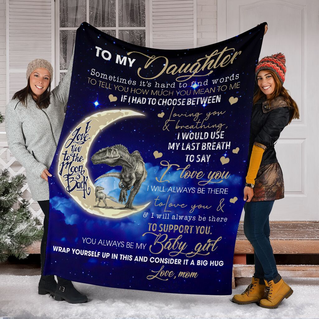 Dinosaur To My Daughter - Flannel Blanket - Owls Matrix LTD