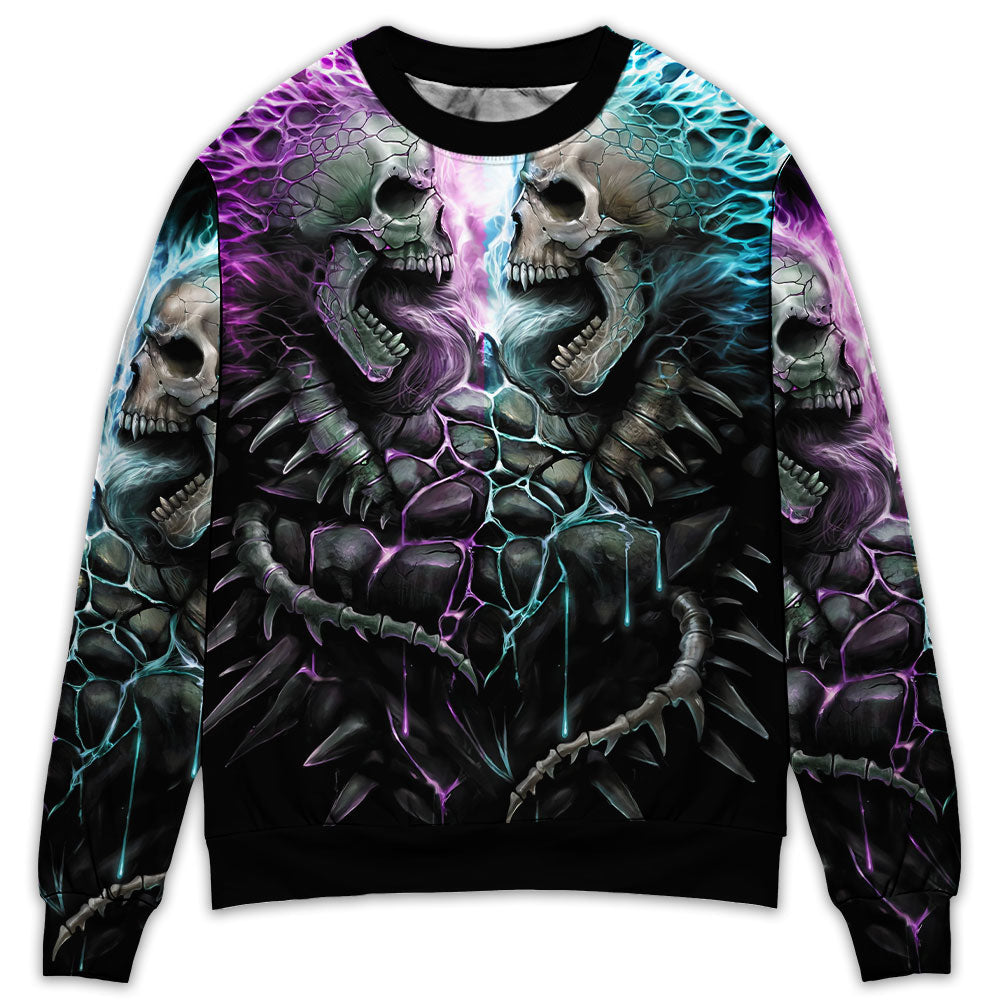Skull Flaming Skull Style - Sweater - Ugly Christmas Sweater - Owls Matrix LTD