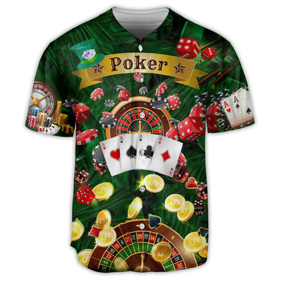 Poker Gambling Born To Play Poker Forced To Work - Baseball Jersey - Owls Matrix LTD