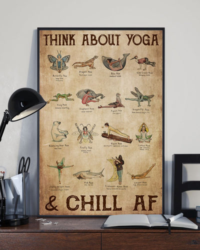 Yoga Think About Yoga - Vertical Poster - Owls Matrix LTD
