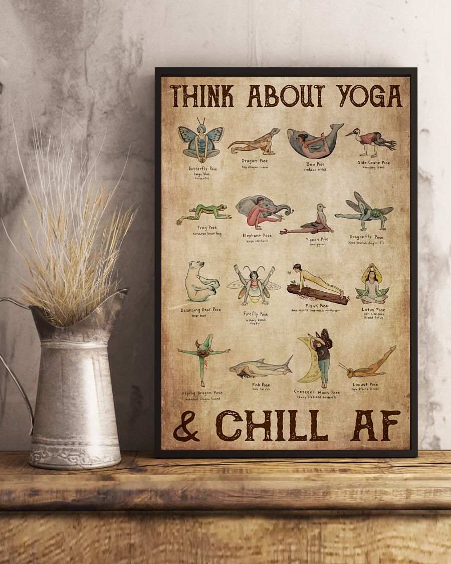 Yoga Think About Yoga - Vertical Poster - Owls Matrix LTD