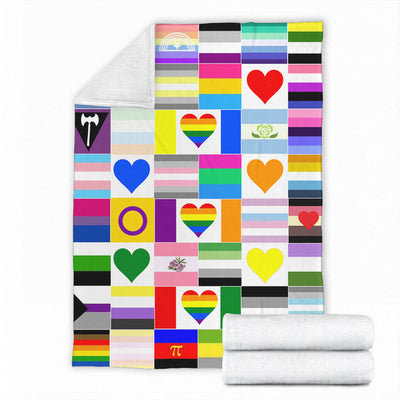 50" x 60" LGBT Support Love Is Love - Flannel Blanket - Owls Matrix LTD
