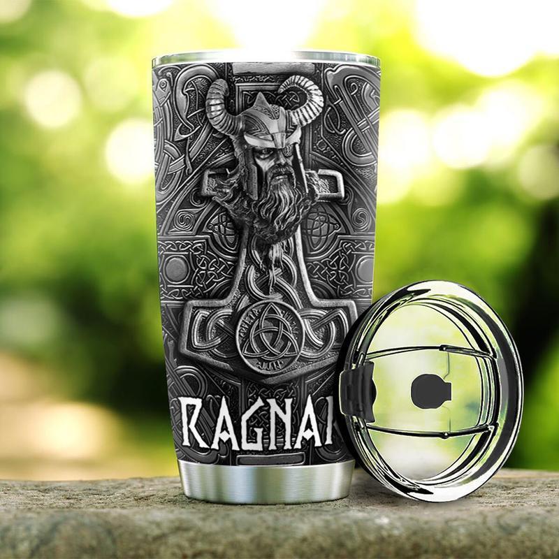 Viking Odin American Metal Style With Black Personalized – Tumbler - Owls Matrix LTD