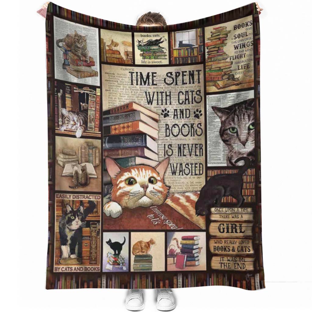 50" x 60" Book Time Spent With Books - Flannel Blanket - Owls Matrix LTD