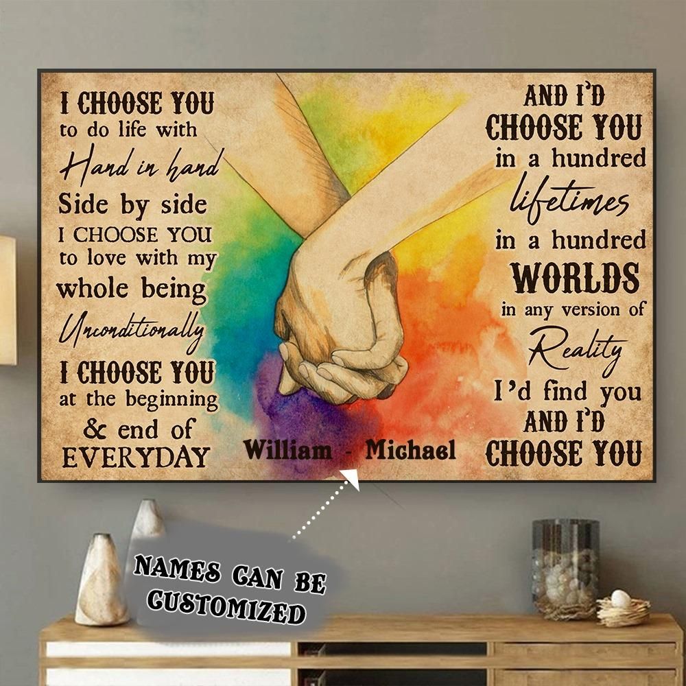 LGBT Pride Gift For LGBT To Do Life With Hand In Hand Pride Personalized - Horizontal Poster - Owls Matrix LTD