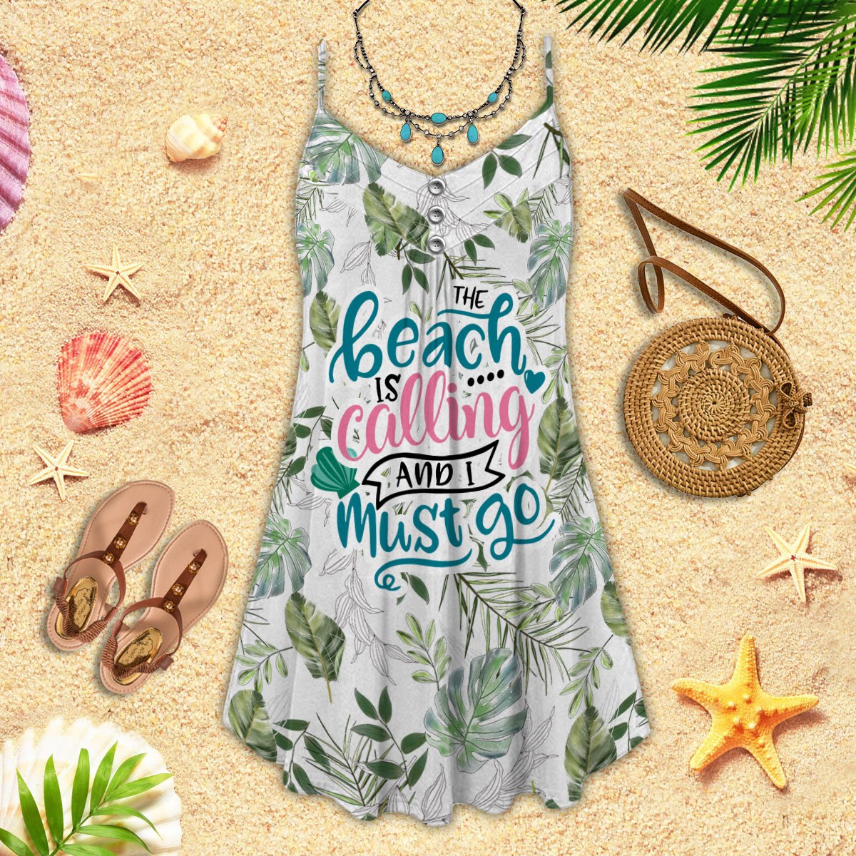 Beach Calling Must Go - Summer Dress - Owls Matrix LTD