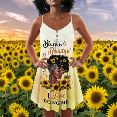 Beautiful Black Women I Love Being Me - Summer Dress - Owls Matrix LTD