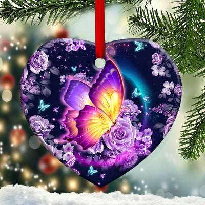 Butterfly A Big Piece Of My Heart Memorial - Heart Ornament - Owls Matrix LTD