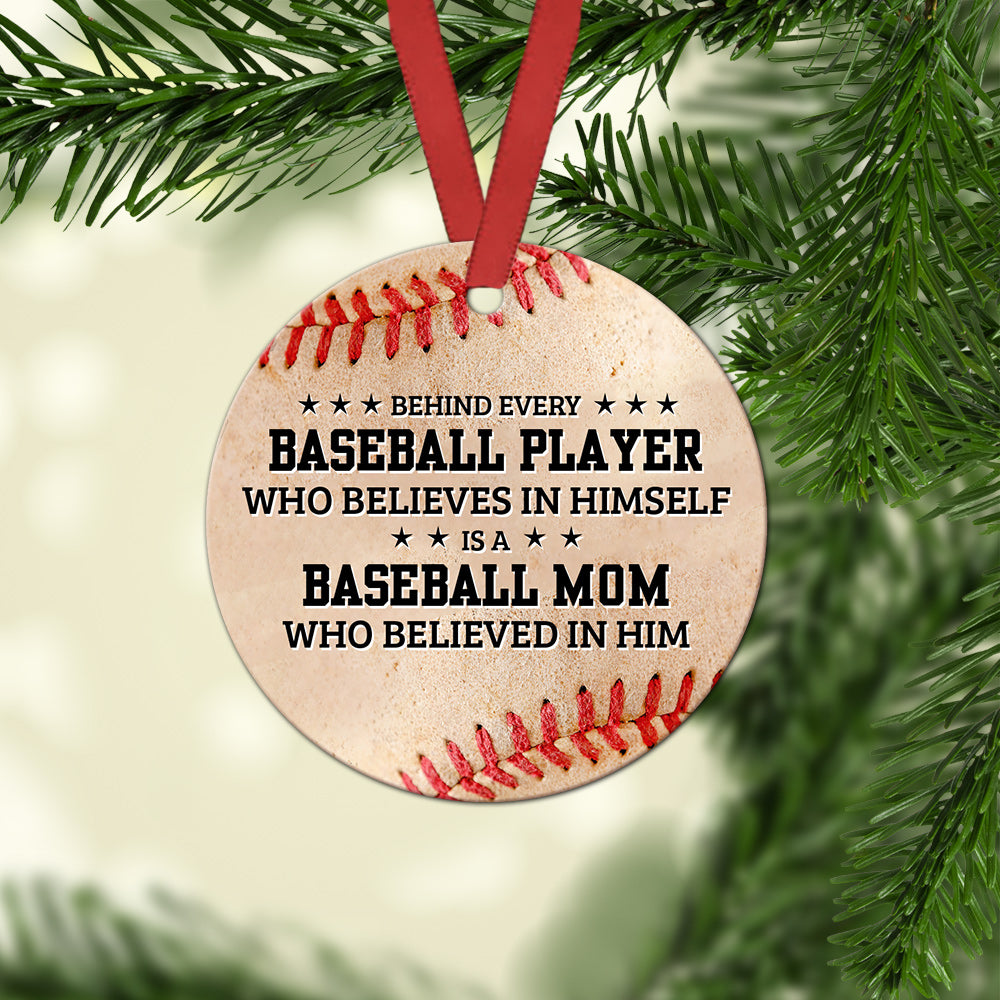 Baseball Mom Baseball Player - Circle Ornament - Owls Matrix LTD