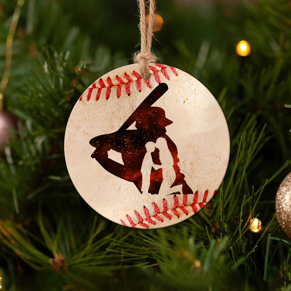 Baseball Mom Baseball Player - Circle Ornament - Owls Matrix LTD