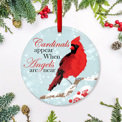 Cardinal Angels Are Near - Circle Ornament - Owls Matrix LTD