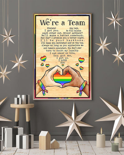 LGBT We're A Team - Vertical Poster - Owls Matrix LTD