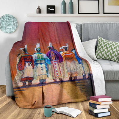 Native American American Indian Simple - Flannel Blanket - Owls Matrix LTD