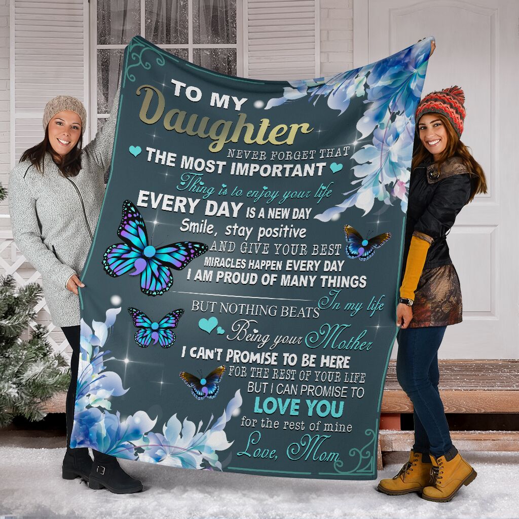 Suicide Prevention To My Daughter I Can Promise - Flannel Blanket - Owls Matrix LTD
