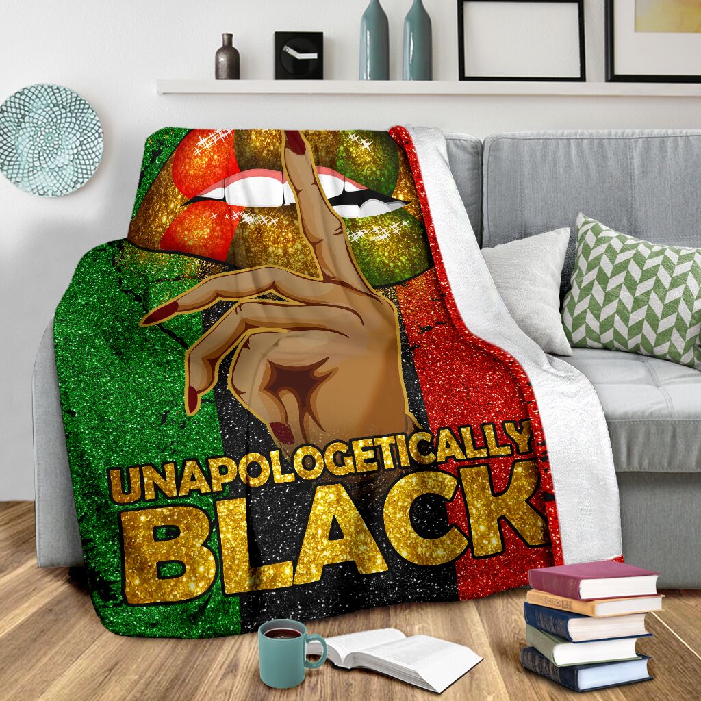 Black Woman Unapologetically Black African American - Flannel Blanket - Owls Matrix LTD