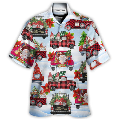 Hawaiian Shirt / Adults / S Gnome And Christmas Truck Merry Xmas - Hawaiian Shirt - Owls Matrix LTD