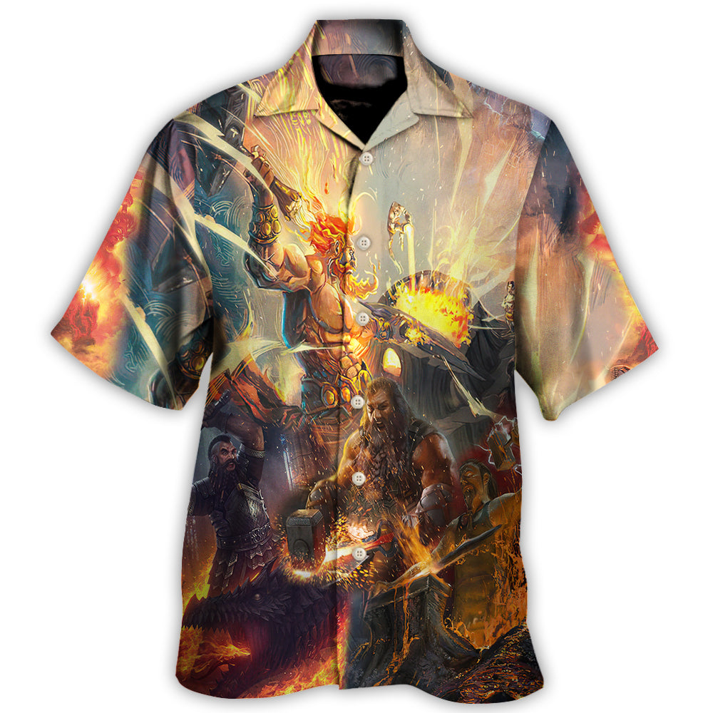 Hawaiian Shirt / Adults / S Blacksmith God Of Craftsmen Artisans Fire - Hawaiian Shirt - Owls Matrix LTD