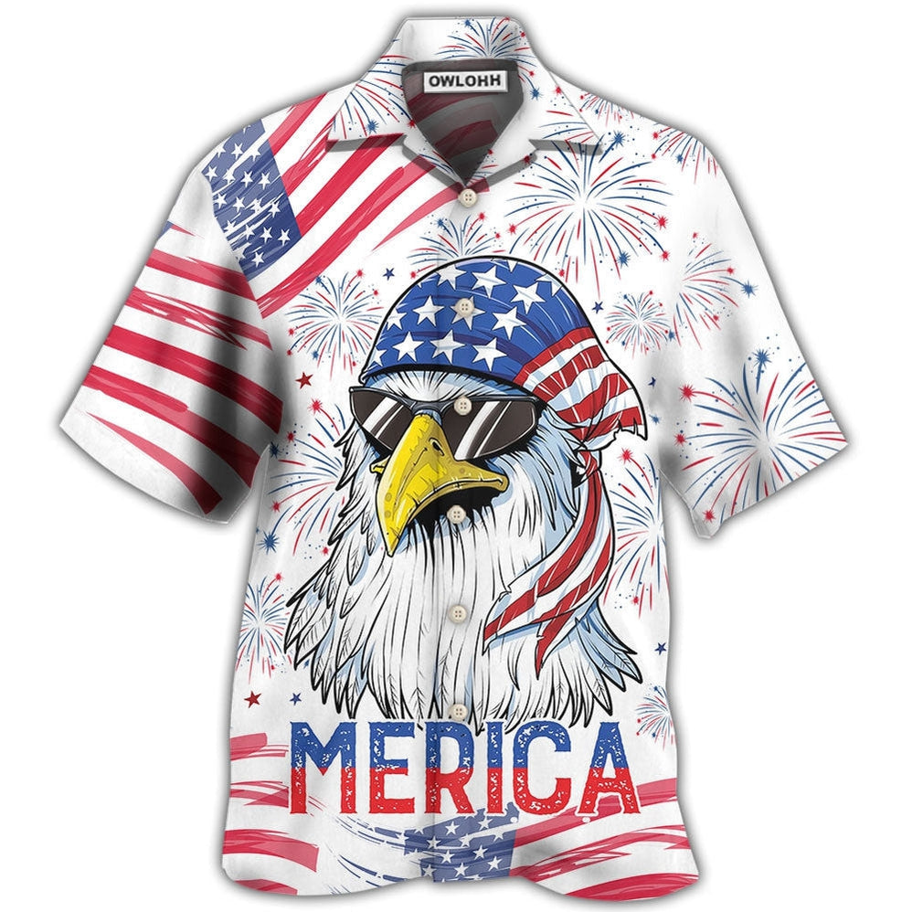 Hawaiian Shirt / Adults / S Eagle Independence Day American - Hawaiian Shirt - Owls Matrix LTD