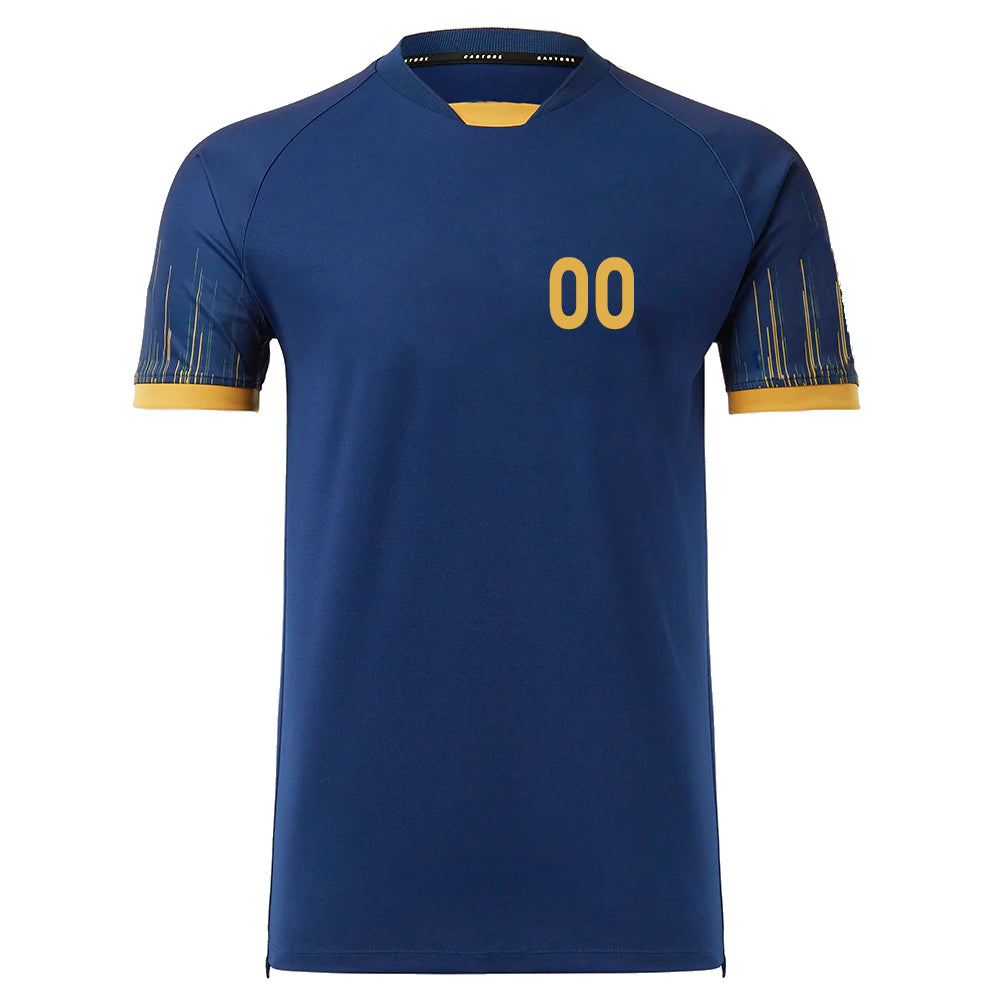 Custom Blue Navy And Gold - Soccer Uniform Jersey