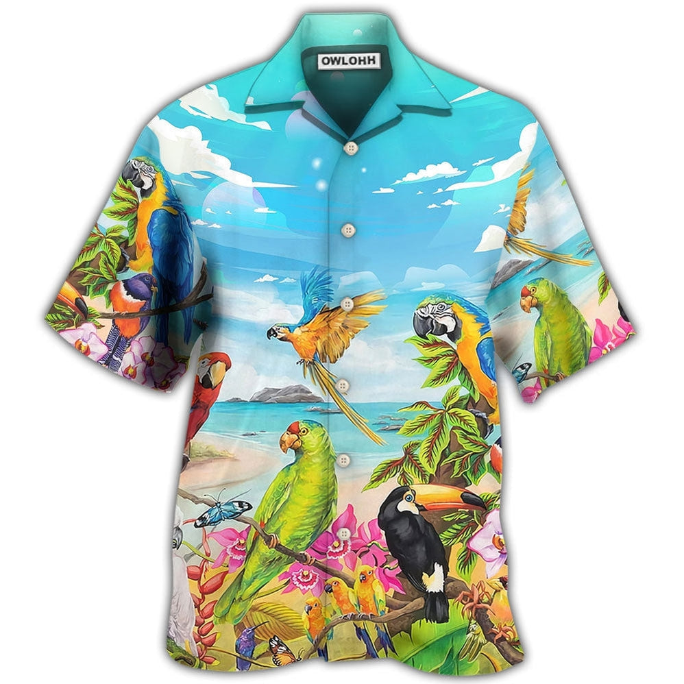 Hawaiian Shirt / Adults / S Parrot Beach And Sky Art - Hawaiian Shirt - Owls Matrix LTD