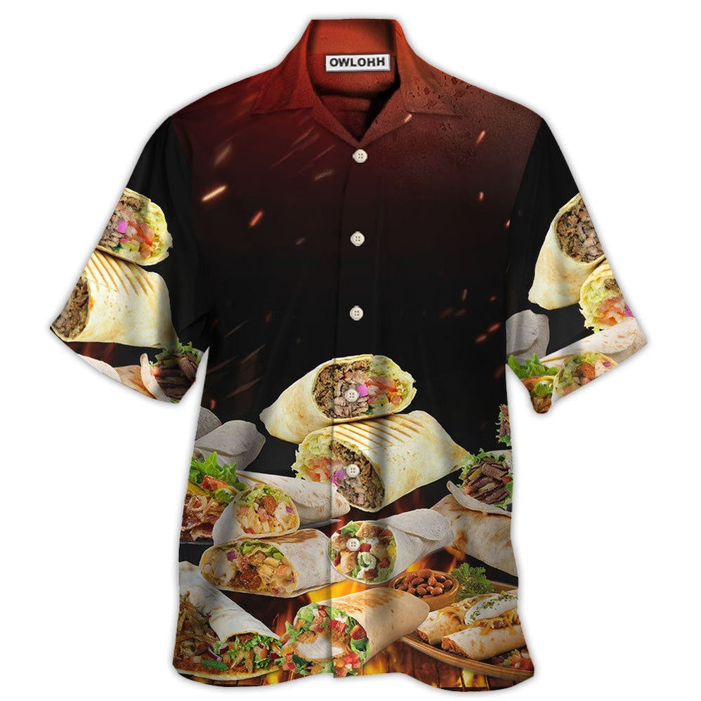 Hawaiian Shirt / Adults / S Food Burritos Fast Food Delicious - Hawaiian Shirt - Owls Matrix LTD