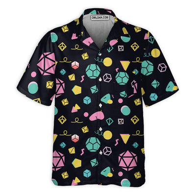 DnD Dice Neon Color Pattern - Hawaiian Shirt - Owls Matrix LTD