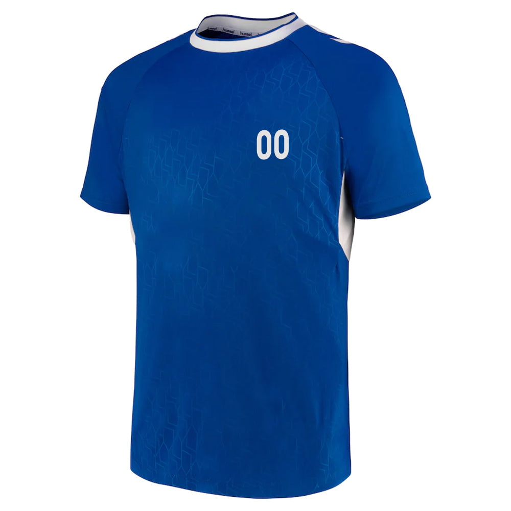 Custom Blue Navy Sunk Texture And White - Soccer Uniform Jersey