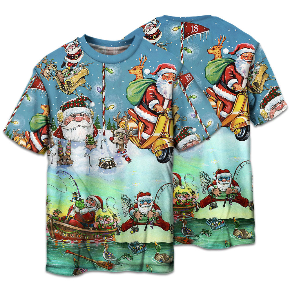 T-shirt / S Christmas Cute Santa Claus - Pajamas Short Sleeve - Owls Matrix LTD