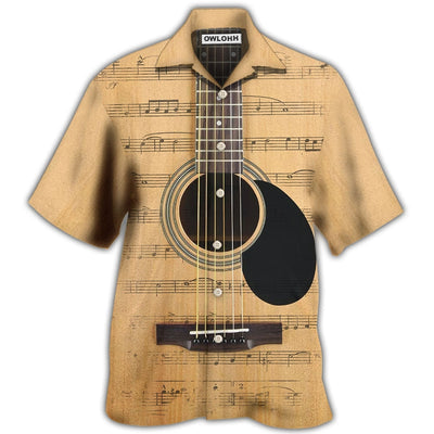 Hawaiian Shirt / Adults / S Guitar Retro Music Note - Hawaiian Shirt - Owls Matrix LTD