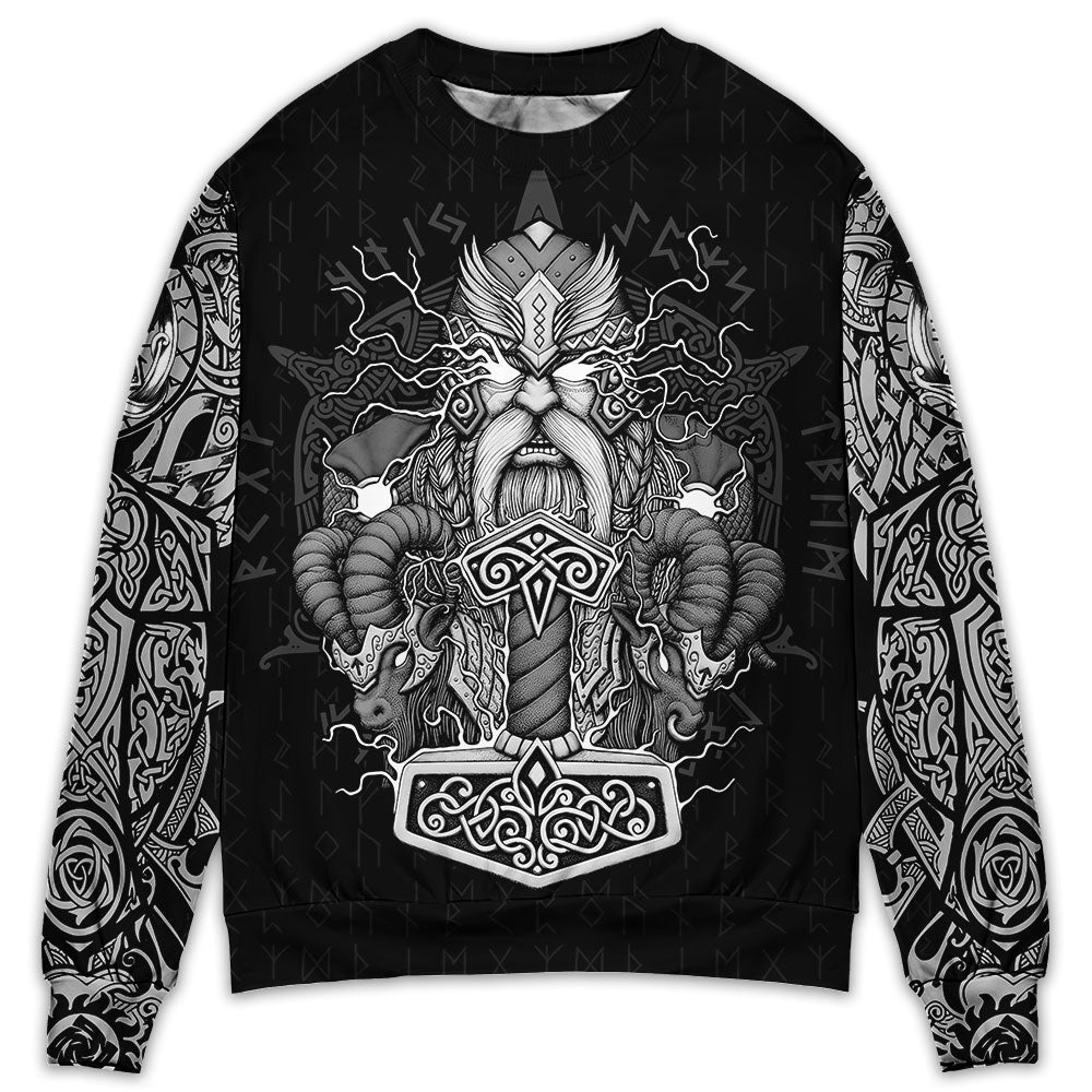 Sweater / S Viking Warrior Thor God Of Thunder - Sweater - Ugly Christmas Sweaters - Owls Matrix LTD