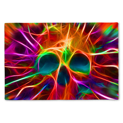 S ( 16X24 INCHES ) Skull Rainbow Color Love Cool Style - Doormat - Owls Matrix LTD