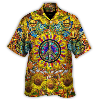 Hippie Sunflowers Love Sunshine Yellow Amazing Style - Hawaiian Shirt - Owls Matrix LTD