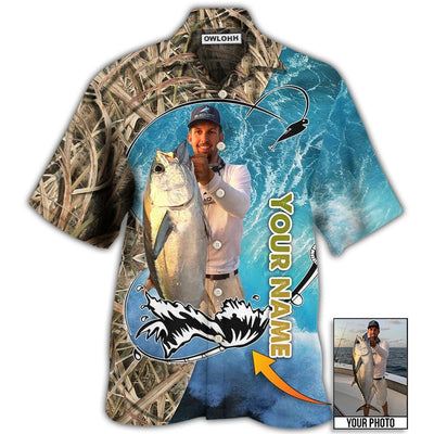 Hawaiian Shirt / Adults / S Fishing Blue Water Cool Custom Photo Personalized - Hawaiian Shirt - Owls Matrix LTD