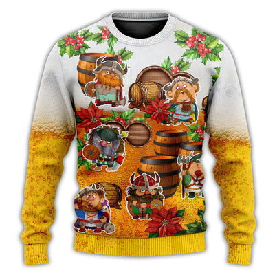 Christmas Sweater / S Viking Loves Beer Funny Christmas - Sweater - Ugly Christmas Sweaters - Owls Matrix LTD