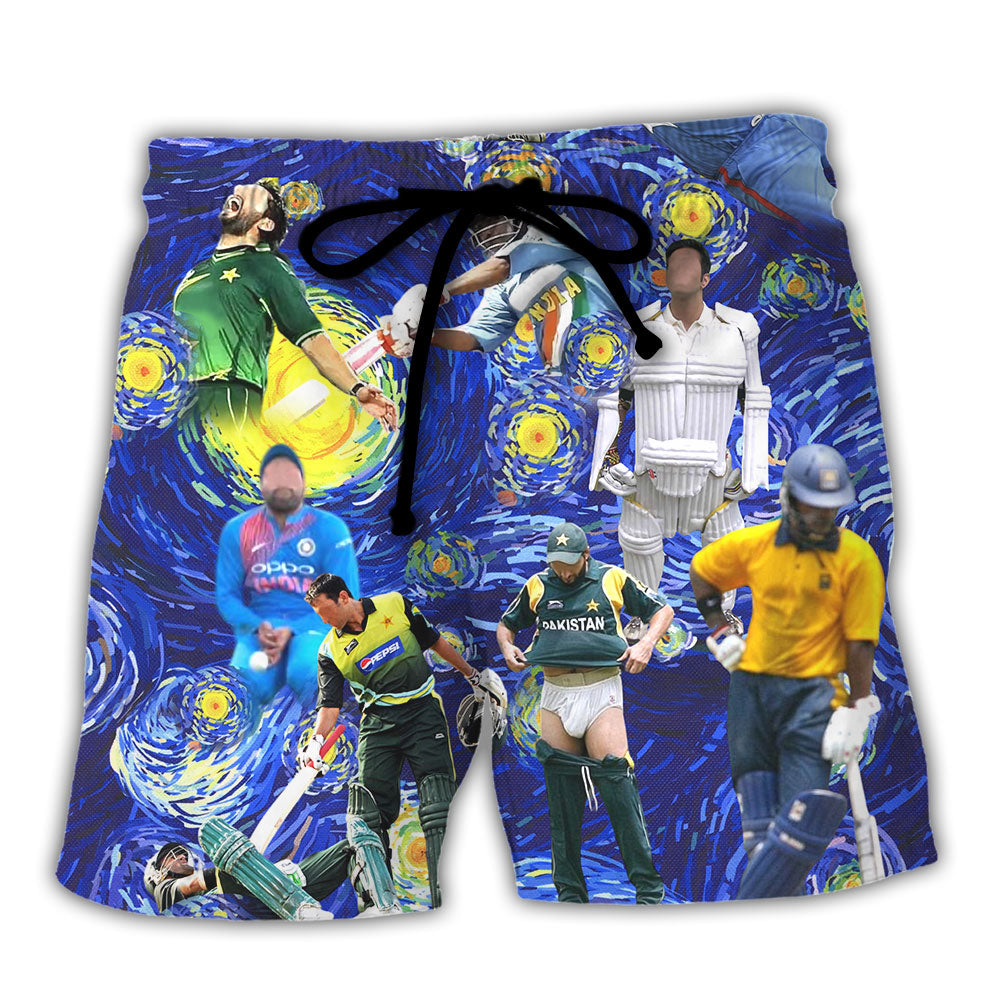 Cricket Sport Funny Play Amazing Style - Beach Short - Owls Matrix LTD