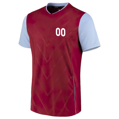 Custom Baby Blue And Wine Red White - Soccer Uniform Jersey
