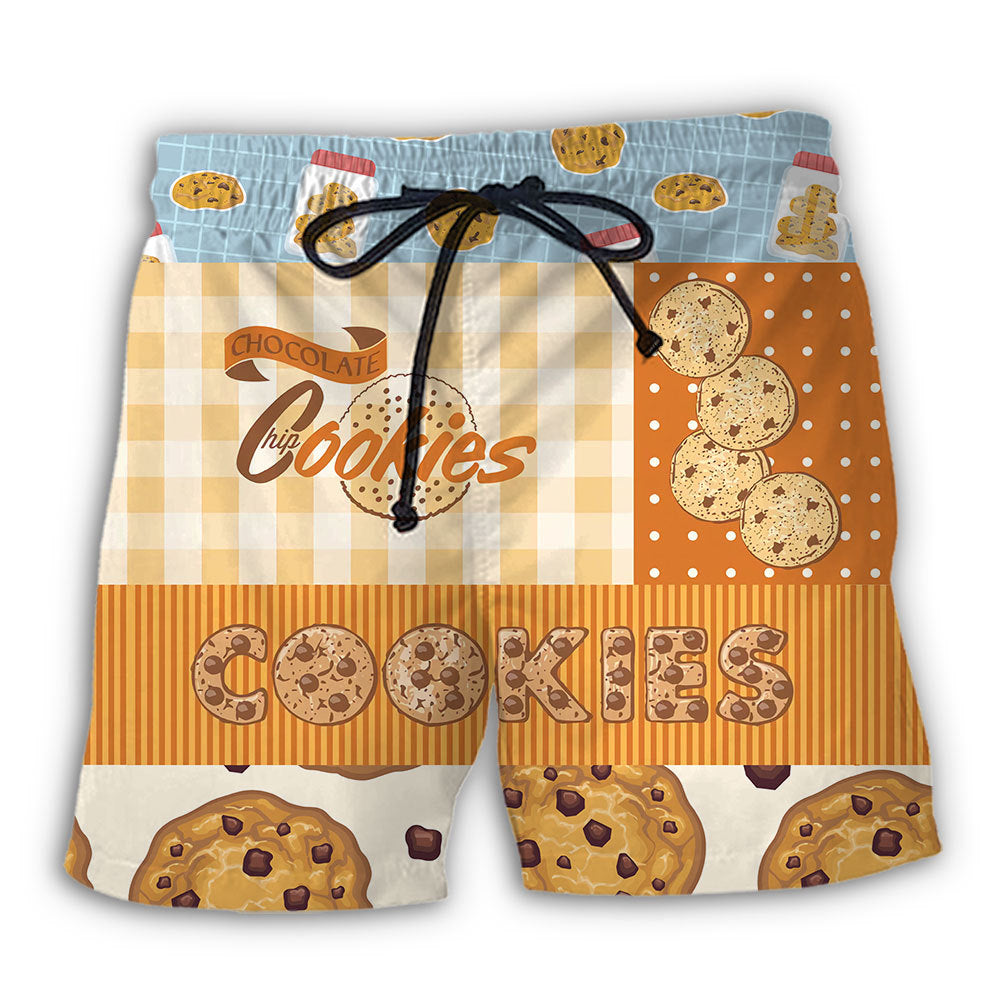 Baking Who Loves Baking Chocolate Chip Cookie - Beach Short - Owls Matrix LTD