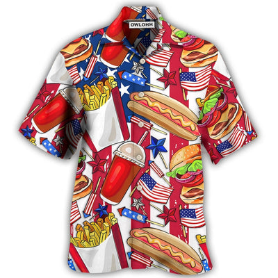 Hawaiian Shirt / Adults / S Food Independence Day Star America - Hawaiian Shirt - Owls Matrix LTD