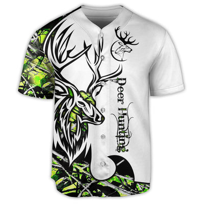 S Hunting Deer Forest Hunting Lover Green Style - Baseball Jersey - Owls Matrix LTD