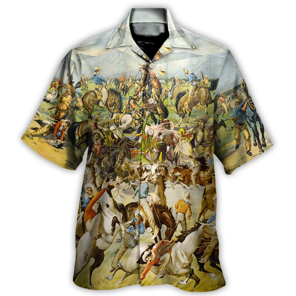 Hawaiian Shirt / Adults / S Cattle Show Buffalo Bill's Wild West Rough Riders Cossacks - Hawaiian Shirt - Owls Matrix LTD